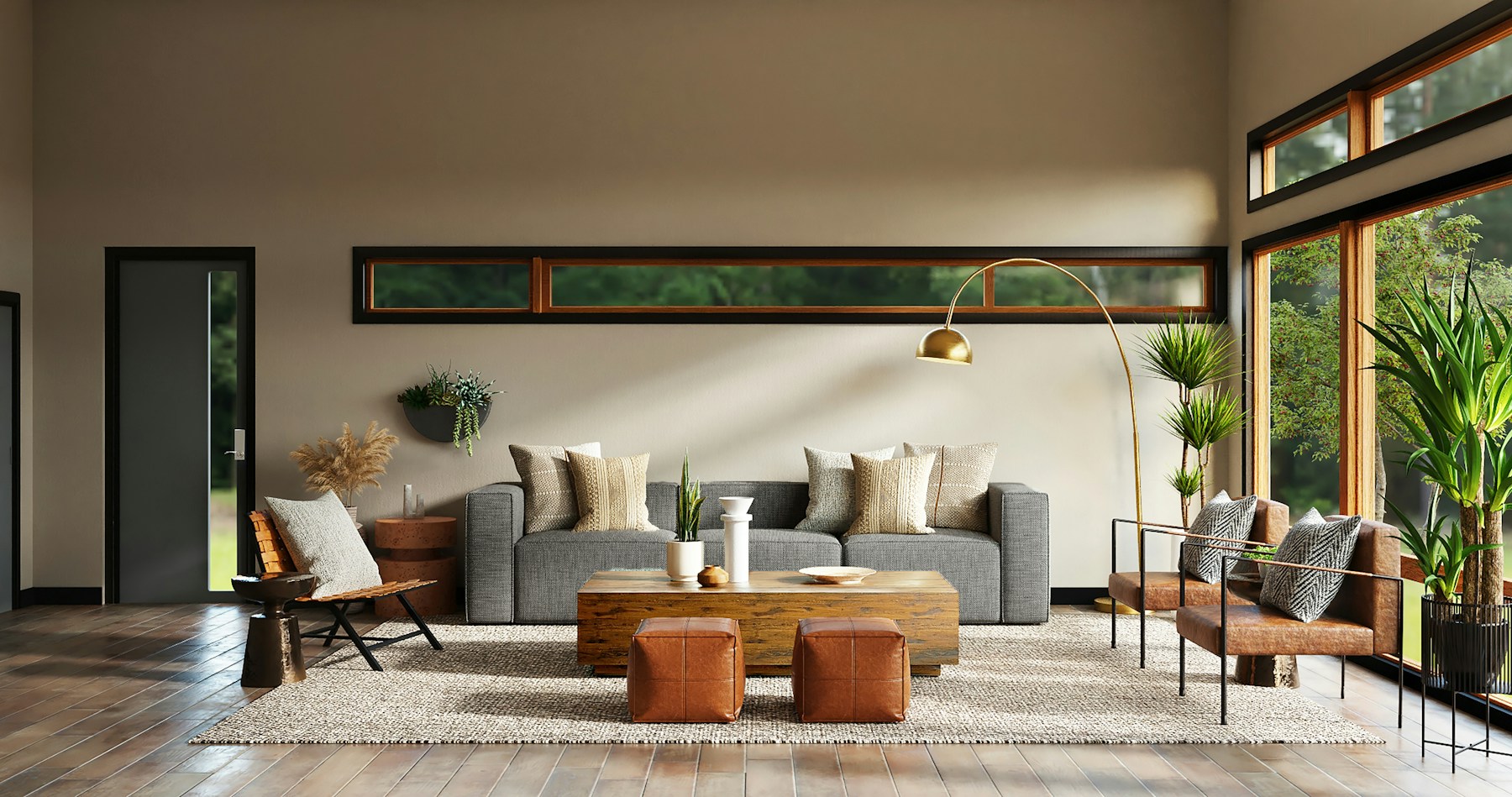 Warm finished interior with professionally installed wallpaper